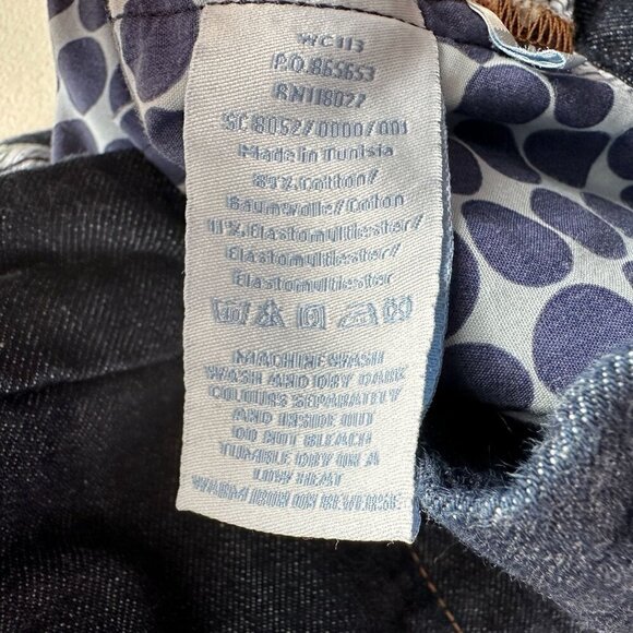 Boden Dark Denim Cuffed Wide Leg Jeans Womens 12L - Long - Picture 8 of 8